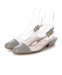 バックストラップクリアパンプス