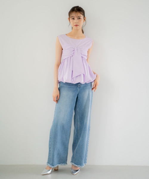NOELA(ノエラ)の「フリンジストレートデニムパンツ(デニムパンツ・レディース・ダークインディゴブルー/インディゴブルー・S/M)」の4枚目の写真