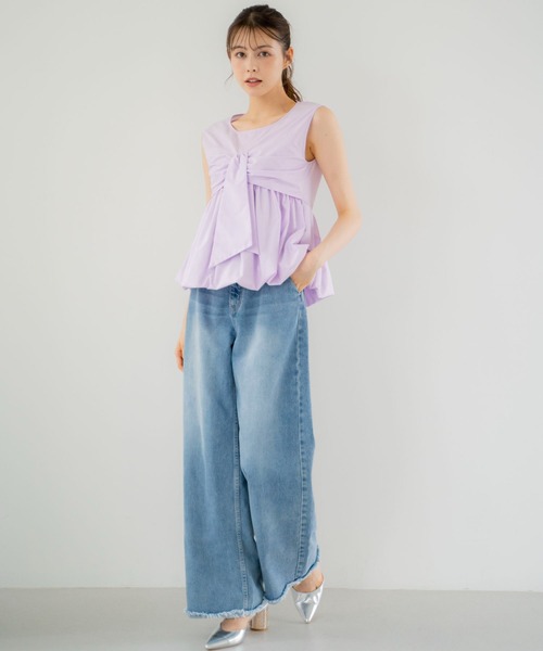 NOELA(ノエラ)の「フリンジストレートデニムパンツ(デニムパンツ・レディース・ダークインディゴブルー/インディゴブルー・S/M)」の5枚目の写真