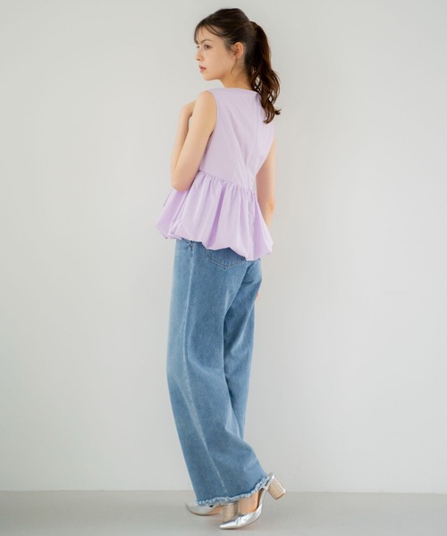 NOELA(ノエラ)の「フリンジストレートデニムパンツ(デニムパンツ・レディース・ダークインディゴブルー/インディゴブルー・S/M)」の6枚目の写真