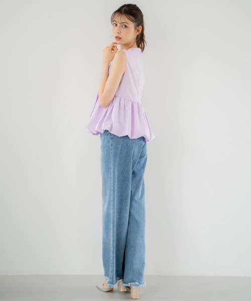 NOELA(ノエラ)の「フリンジストレートデニムパンツ(デニムパンツ・レディース・ダークインディゴブルー/インディゴブルー・S/M)」の7枚目の写真