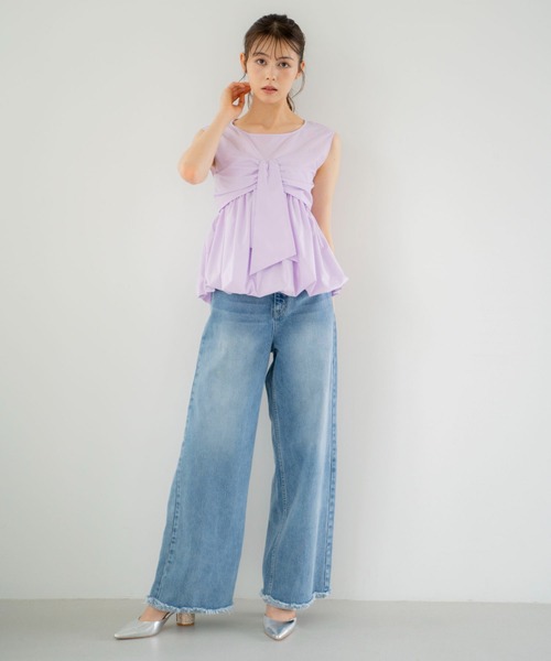 NOELA(ノエラ)の「フリンジストレートデニムパンツ(デニムパンツ・レディース・ダークインディゴブルー/インディゴブルー・S/M)」の3枚目の写真
