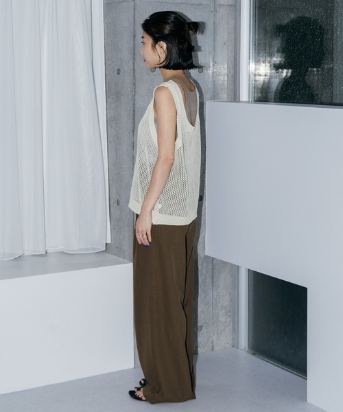beautiful people ペーパーメッシュジャージータンクレイヤード beautiful people (ビューティフルピープル) paper mesh jersey