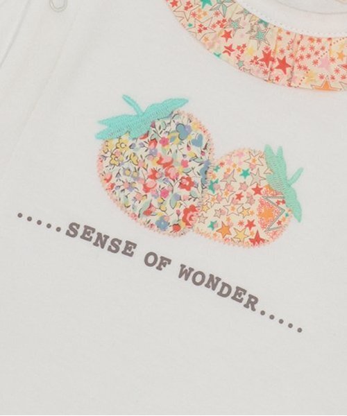 sense of wonder(センスオブワンダー)の「リバティイチゴ2WAYオール(ロンパース・キッズ・ピンク/オフホワイト・50-70cm)」の3枚目の写真