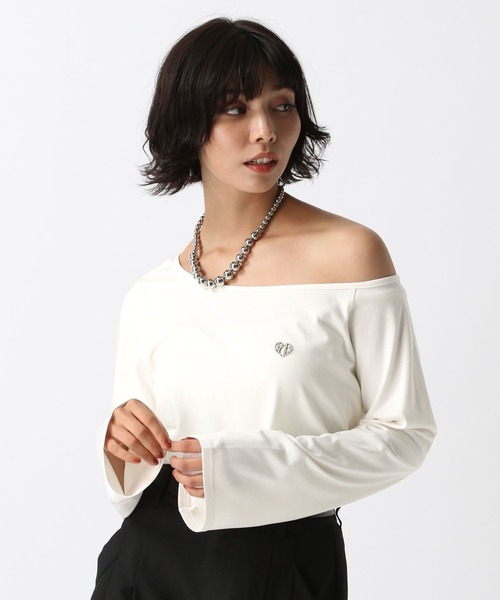 PAGEBOY(ページボーイ)の「ワンショルプレートトップス(Tシャツ/カットソー・レディース・ブラック/オフホワイト/ブラウン・FREE)」の8枚目の写真