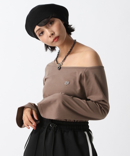 PAGEBOY(ページボーイ)の「ワンショルプレートトップス(Tシャツ/カットソー・レディース・ブラック/オフホワイト/ブラウン・FREE)」の19枚目の写真