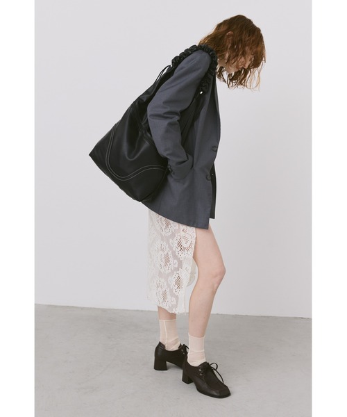 全6色 Anthropologie ウーブン ノット サッチェル ショルダー(S) ギャザーハンドルウェーブステッチショルダーバッグ / A4サイズ