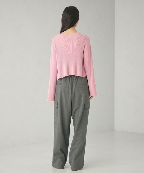 EMMEL REFINES（エメルリファインズ）の「＜EMMEL REFINES＞EM アシメリボン 2WAY ニットプルオーバー（ニット/セーター・レディース・ネイビー/ピンク/ナチュラル・FREE）」の10枚目の写真