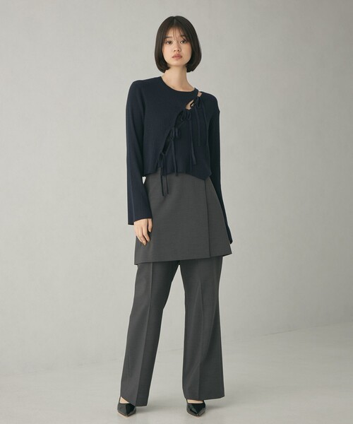 EMMEL REFINES（エメルリファインズ）の「＜EMMEL REFINES＞EM アシメリボン 2WAY ニットプルオーバー（ニット/セーター・レディース・ネイビー/ピンク/ナチュラル・FREE）」の14枚目の写真