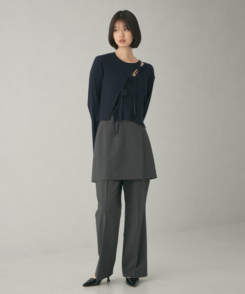 EMMEL REFINES（エメルリファインズ）の「＜EMMEL REFINES＞EM アシメリボン 2WAY ニットプルオーバー（ニット/セーター・レディース・ネイビー/ピンク/ナチュラル・FREE）」の15枚目の写真