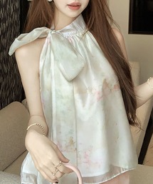 花柄ホルターネック シフォントップス プリマゼル Primazel 花柄ホルターネック シフォントップス