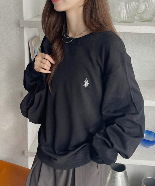 ニット セーター 「Ada.別注 U.S. POLO ASSN」配色デザイン コンパクト ぷちハイネック ニット レディース セール】【Ada.別注 U.S. POLO ASSN】配色デザイン コンパクト