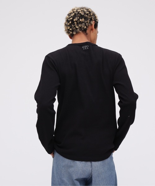 AVIREX(アヴィレックス)の「《DAILY/デイリー》MINI WAFFLE CREW-NECK L/S T-SHIRT/ ミニワッフル クルーネック 長袖Tシャツ デイリーウェア / AVIREX / アヴィレックス(Tシャツ/カットソー・メンズ・ホワイト/ブラック/チャコール・LARGE/MEDIUM/SMALL/X-LARGE)」の7枚目の写真