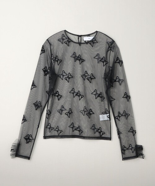 PoI（ポイ）の「＜PoI＞TULLE BUTTERFLY カットソー（Tシャツ/カットソー・レディース・ライトブルー/ブラック・FREE）」の2枚目の写真