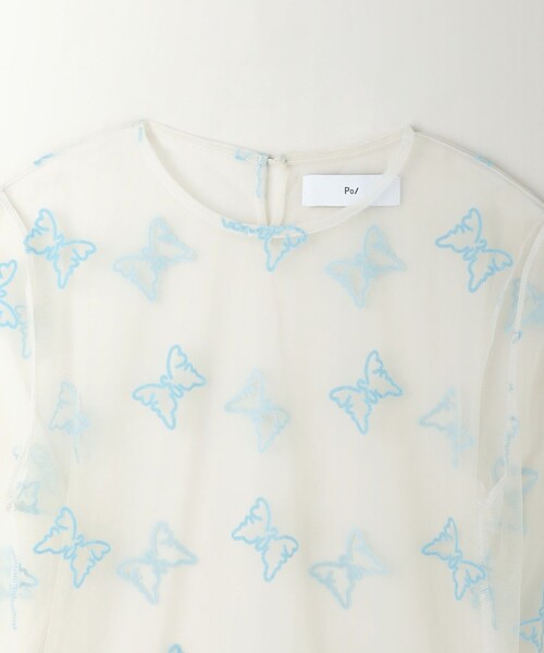 PoI（ポイ）の「＜PoI＞TULLE BUTTERFLY カットソー（Tシャツ/カットソー・レディース・ライトブルー/ブラック・FREE）」の4枚目の写真