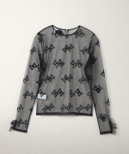 PoI（ポイ）の「＜PoI＞TULLE BUTTERFLY カットソー（Tシャツ/カットソー・レディース・ライトブルー/ブラック・FREE）」の8枚目の写真