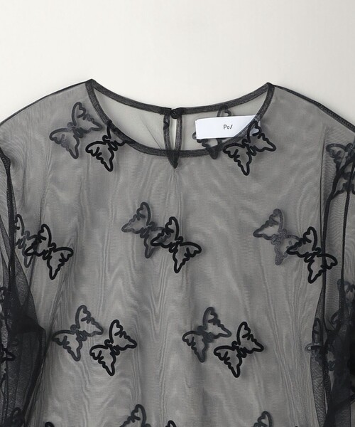 PoI（ポイ）の「＜PoI＞TULLE BUTTERFLY カットソー（Tシャツ/カットソー・レディース・ライトブルー/ブラック・FREE）」の9枚目の写真