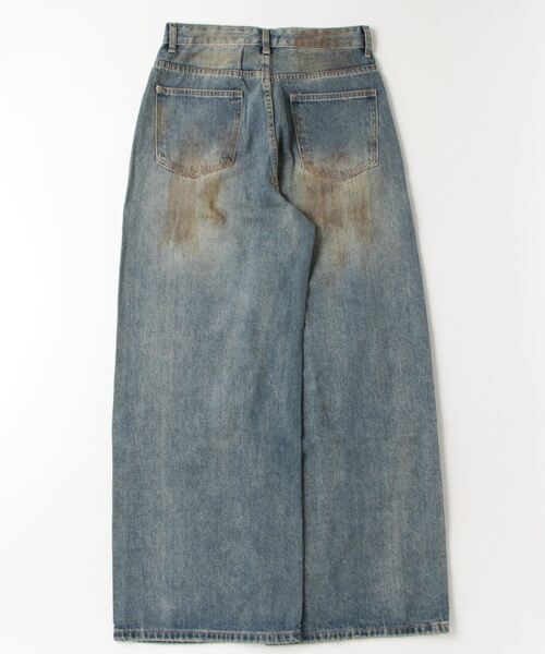 DIESEL クラッシュダメージ加工 デニムパンツ 透かし切替 ブルー DIESEL クラッシュダメージ加工 デニムパンツ 透かし切替 ブルー