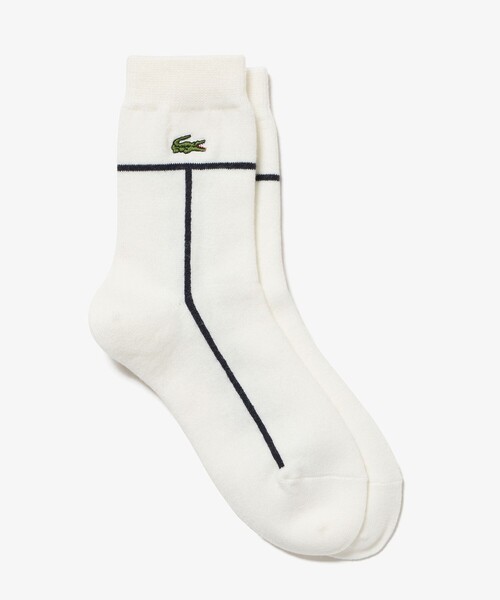 LACOSTE（ラコステ）の「コートラインクルーソックス 22-24cm（ソックス/靴下・レディース・グリーン/ダークネイビー/ワイン/オフホワイト・24.0cm）」の2枚目の写真