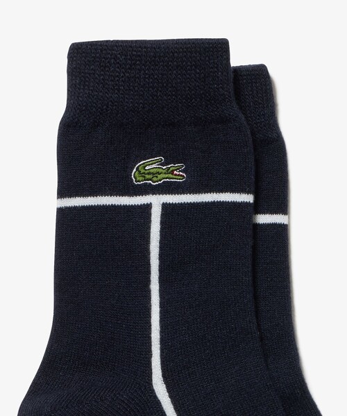 LACOSTE（ラコステ）の「コートラインクルーソックス 22-24cm（ソックス/靴下・レディース・グリーン/ダークネイビー/ワイン/オフホワイト・24.0cm）」の5枚目の写真
