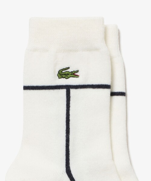 LACOSTE（ラコステ）の「コートラインクルーソックス 22-24cm（ソックス/靴下・レディース・グリーン/ダークネイビー/ワイン/オフホワイト・24.0cm）」の6枚目の写真