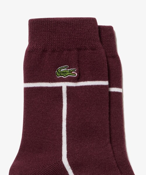 LACOSTE（ラコステ）の「コートラインクルーソックス 22-24cm（ソックス/靴下・レディース・グリーン/ダークネイビー/ワイン/オフホワイト・24.0cm）」の7枚目の写真
