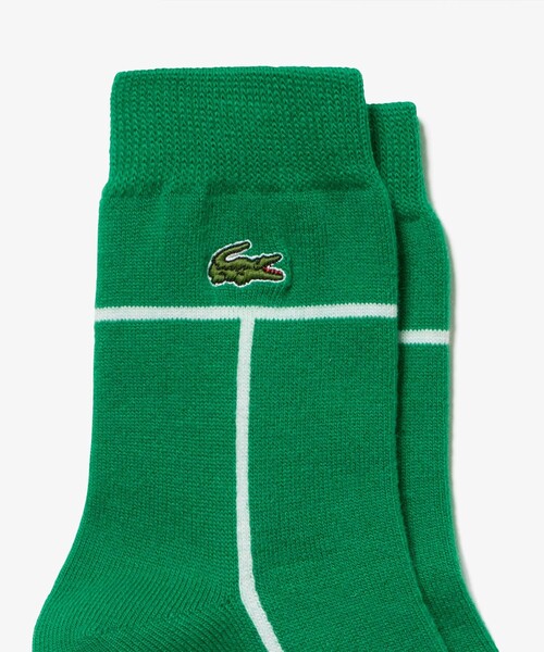 LACOSTE（ラコステ）の「コートラインクルーソックス 22-24cm（ソックス/靴下・レディース・グリーン/ダークネイビー/ワイン/オフホワイト・24.0cm）」の8枚目の写真