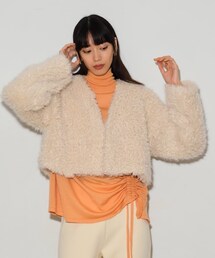 GALLEST | ◆フェイクファーボレロジャケット(ノーカラージャケット)