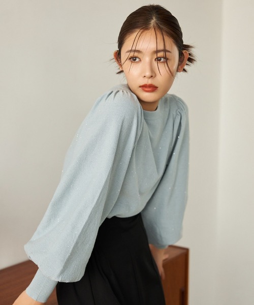 mysty woman（ミスティウーマン）の「スパンコールラメ2WAYプルオーバー　152004（カーディガン/ボレロ・レディース・ブラック/ライトブルー/オフホワイト・FREE）」の8枚目の写真