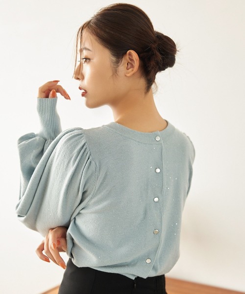 mysty woman（ミスティウーマン）の「スパンコールラメ2WAYプルオーバー　152004（カーディガン/ボレロ・レディース・ブラック/ライトブルー/オフホワイト・FREE）」の10枚目の写真