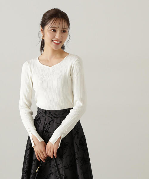 PROPORTION BODY DRESSING(プロポーションボディドレッシング)の「ハートカットアイレットリブニット / 1214270002(ニット/セーター・レディース・ホワイト/レッド/パープル・SMALL/MEDIUM)」の16枚目の写真