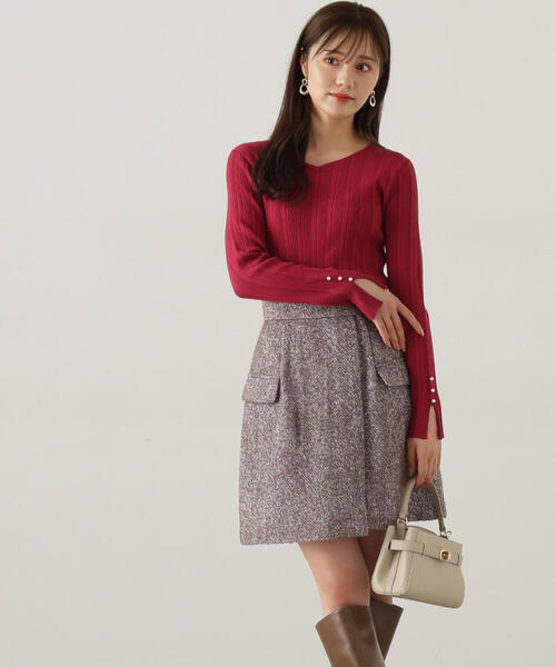 PROPORTION BODY DRESSING(プロポーションボディドレッシング)の「ハートカットアイレットリブニット / 1214270002(ニット/セーター・レディース・ホワイト/レッド/パープル・SMALL/MEDIUM)」の5枚目の写真
