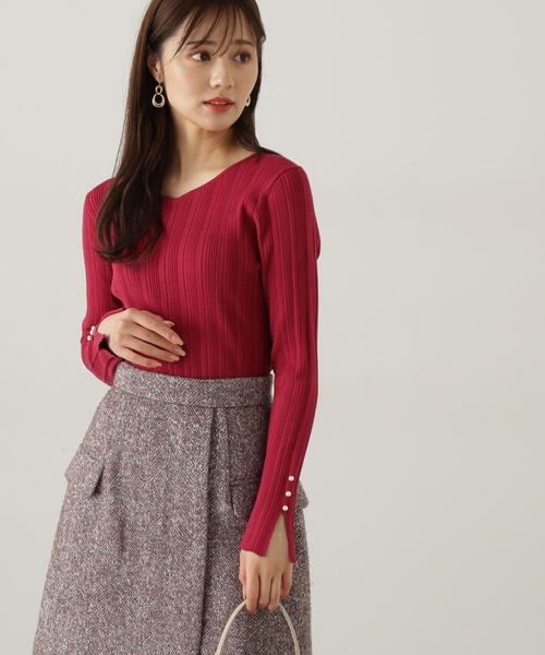 PROPORTION BODY DRESSING(プロポーションボディドレッシング)の「ハートカットアイレットリブニット / 1214270002(ニット/セーター・レディース・ホワイト/レッド/パープル・SMALL/MEDIUM)」の8枚目の写真