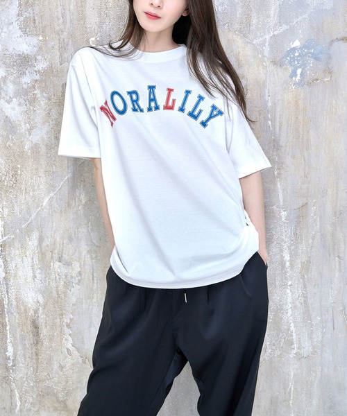 Nora Lily(ノラリリー)の「【Nora Lily】NL College Logo T-Shirt(UNISEX)(Tシャツ/カットソー・メンズ・ホワイト/ダークグリーン/ネイビー・LARGE)」の21枚目の写真