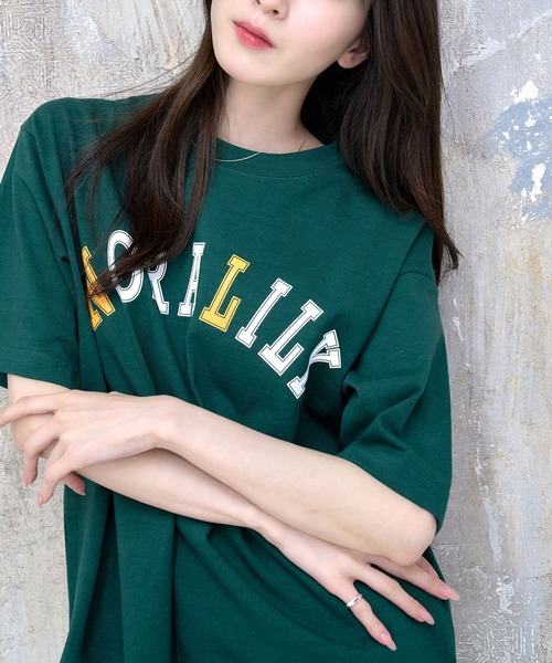 Nora Lily(ノラリリー)の「【Nora Lily】NL College Logo T-Shirt(UNISEX)(Tシャツ/カットソー・メンズ・ホワイト/ダークグリーン/ネイビー・LARGE)」の14枚目の写真