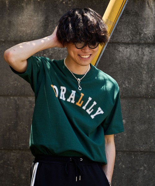 Nora Lily(ノラリリー)の「【Nora Lily】NL College Logo T-Shirt(UNISEX)(Tシャツ/カットソー・メンズ・ホワイト/ダークグリーン/ネイビー・LARGE)」の9枚目の写真