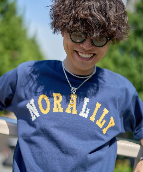 Nora Lily(ノラリリー)の「【Nora Lily】NL College Logo T-Shirt(UNISEX)(Tシャツ/カットソー・メンズ・ホワイト/ダークグリーン/ネイビー・LARGE)」の5枚目の写真