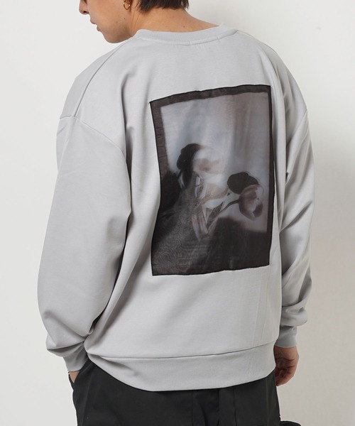 フラワーグラフィック オーガンジーPT スウェット / Flower Graphic Organza Punch Sweatshirt（スウェット）｜1111clothing（ワンフォークロージング）