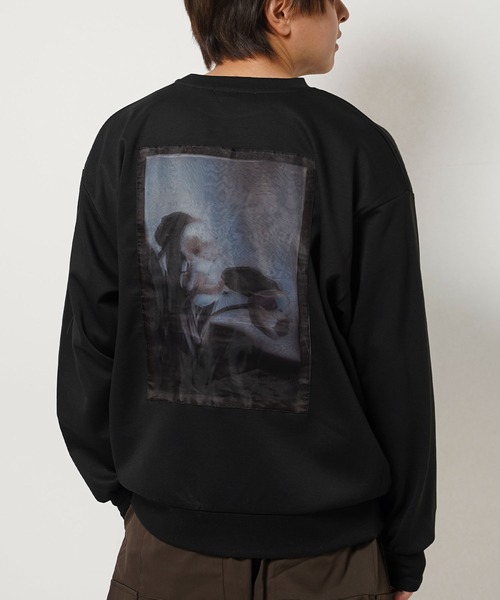 フラワーグラフィック オーガンジーPT スウェット / Flower Graphic Organza Punch Sweatshirt（スウェット）｜1111clothing（ワンフォークロージング）