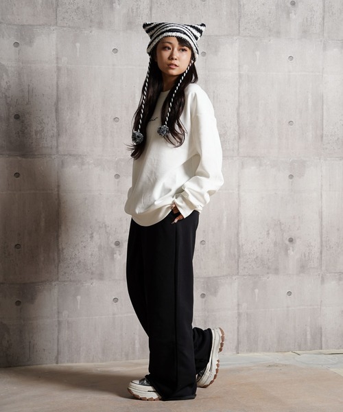 フラワーグラフィック オーガンジーPT スウェット / Flower Graphic Organza Punch Sweatshirt（スウェット）｜1111clothing（ワンフォークロージング）