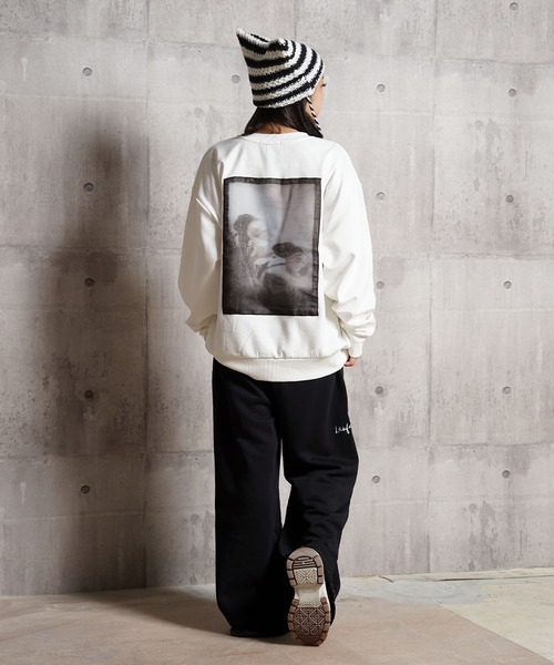 フラワーグラフィック オーガンジーPT スウェット / Flower Graphic Organza Punch Sweatshirt（スウェット）｜1111clothing（ワンフォークロージング）