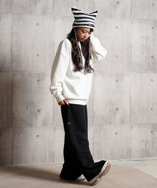 フラワーグラフィック オーガンジーPT スウェット / Flower Graphic Organza Punch Sweatshirt（スウェット）｜1111clothing（ワンフォークロージング）