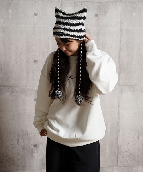 フラワーグラフィック オーガンジーPT スウェット / Flower Graphic Organza Punch Sweatshirt（スウェット）｜1111clothing（ワンフォークロージング）