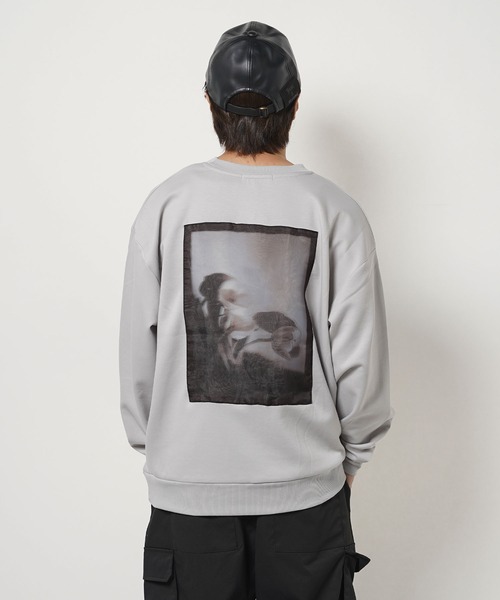 フラワーグラフィック オーガンジーPT スウェット / Flower Graphic Organza Punch Sweatshirt（スウェット）｜1111clothing（ワンフォークロージング）