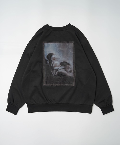 フラワーグラフィック オーガンジーPT スウェット / Flower Graphic Organza Punch Sweatshirt（スウェット）｜1111clothing（ワンフォークロージング）