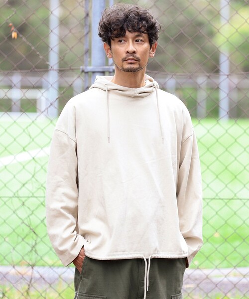 B:MING by BEAMS（ビーミングバイビームス）の「ビッグ スモック パーカ（パーカー・メンズ・ブラック/ベージュ・S/L/XL/M）」の5枚目の写真