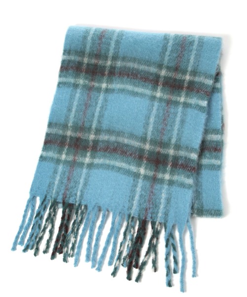 LAKOLE（ラコレ）の「ブークレーチェックマフラー / 138789（マフラー・レディース・オレンジ/オフホワイト/ブルー・FREE）」の15枚目の写真