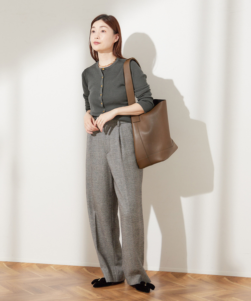 journal standard L'essage(ジャーナルスタンダードレサージュ)の「リブカーディガン(カーディガン/ボレロ・レディース・グレー/キャメル/ネイビー・FREE)」の4枚目の写真