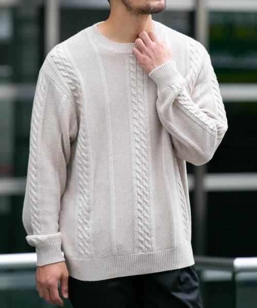 セール】『WEB限定』『XLサイズあり』メリノウールケーブルニット セール】『WEB限定』『XLサイズあり』メリノウールケーブルニット