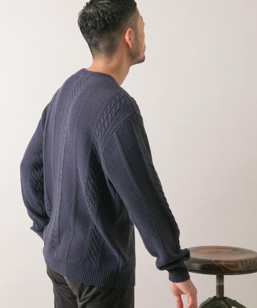 URBAN RESEARCH ROSSO MEN(アーバンリサーチロッソメン)の「『WEB限定』『XLサイズあり』メリノウールケーブルニット(ニット/セーター・メンズ・ダークブラウン/ブルー系その他/アイボリー・SMALL/MEDIUM/LARGE/X-LARGE)」の17枚目の写真